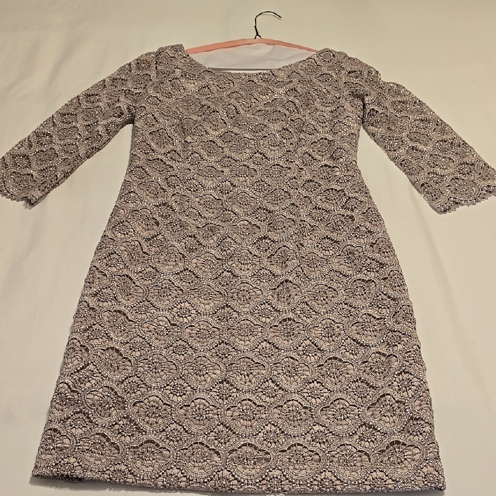 Vince Camuto Silver Lace Dress